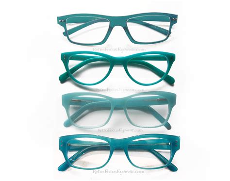 turquoise eyeglasses for women.